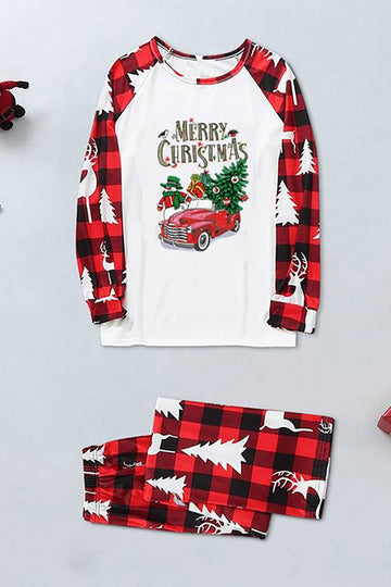 Rutete trykte familiejulepyjamas